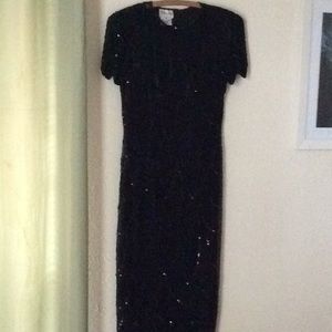 Stenay size 6 floor length black sequin gown